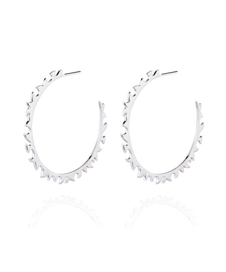 Flame Hoop Hoop White Gold