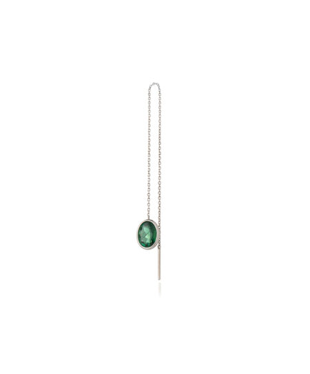 Oval Green Tourmaline BindweedEarring