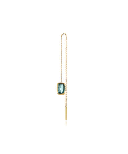 Blue Baguette Tourmaline Bindweed Earring