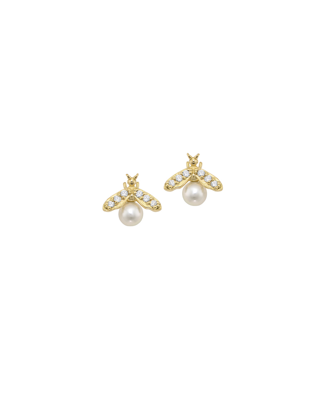 Sweet Bee Yellow Gold Earring