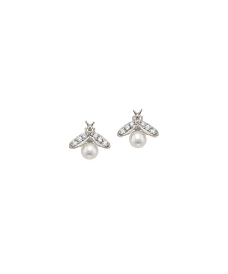 Sweet Bee White Gold Earring