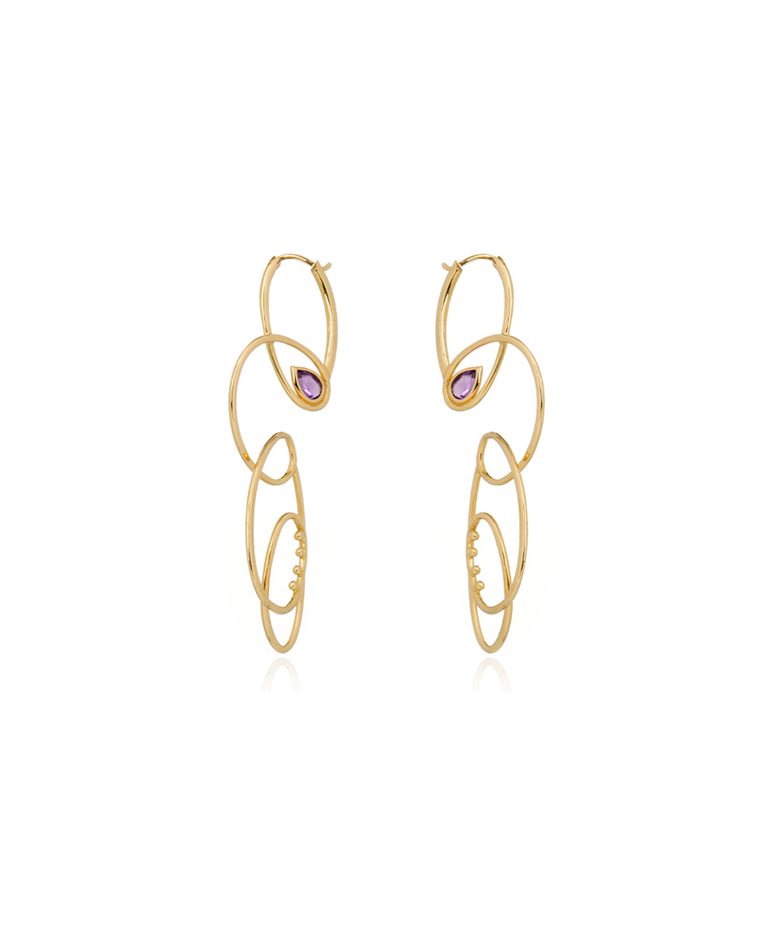 Floral Stems Purple Earring