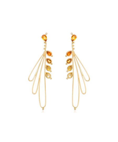 Long Bunch Yellow Earring