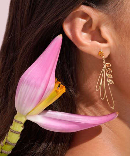 Long Bunch Yellow Earring