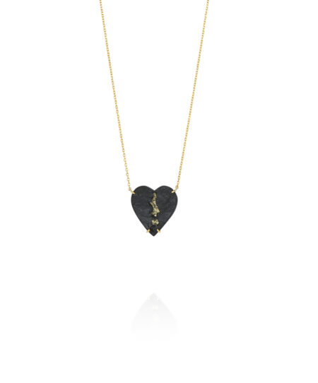 Heart Slade Pyrite Necklace