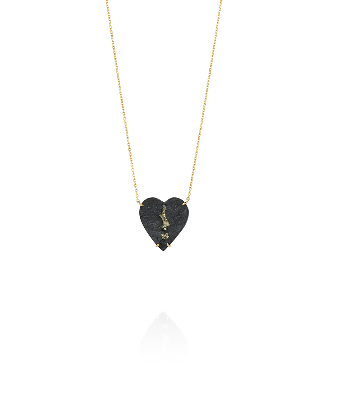 Heart Slade Pyrite Necklace