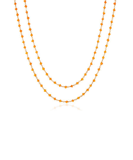 Crochet Necklace in Orange